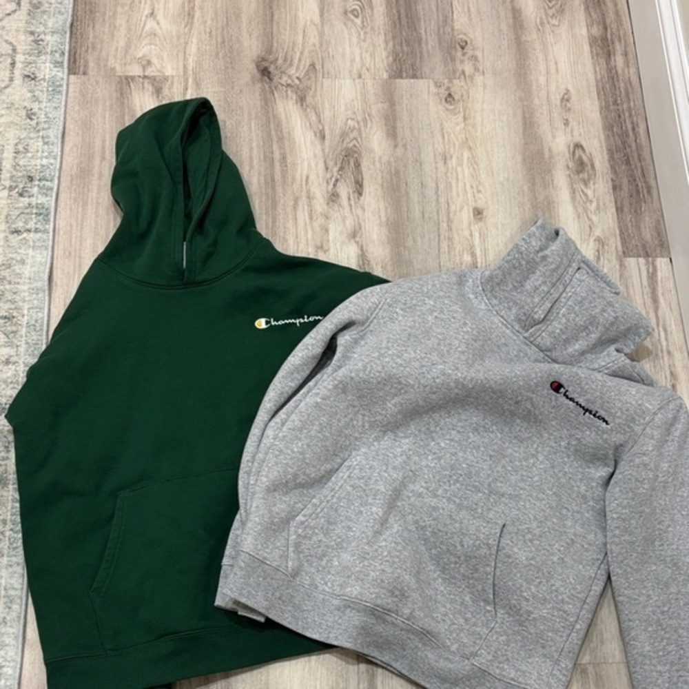Champion Forest Green and Heather Gray Sweatshirts BUNDLE YOUTH XL  12/13